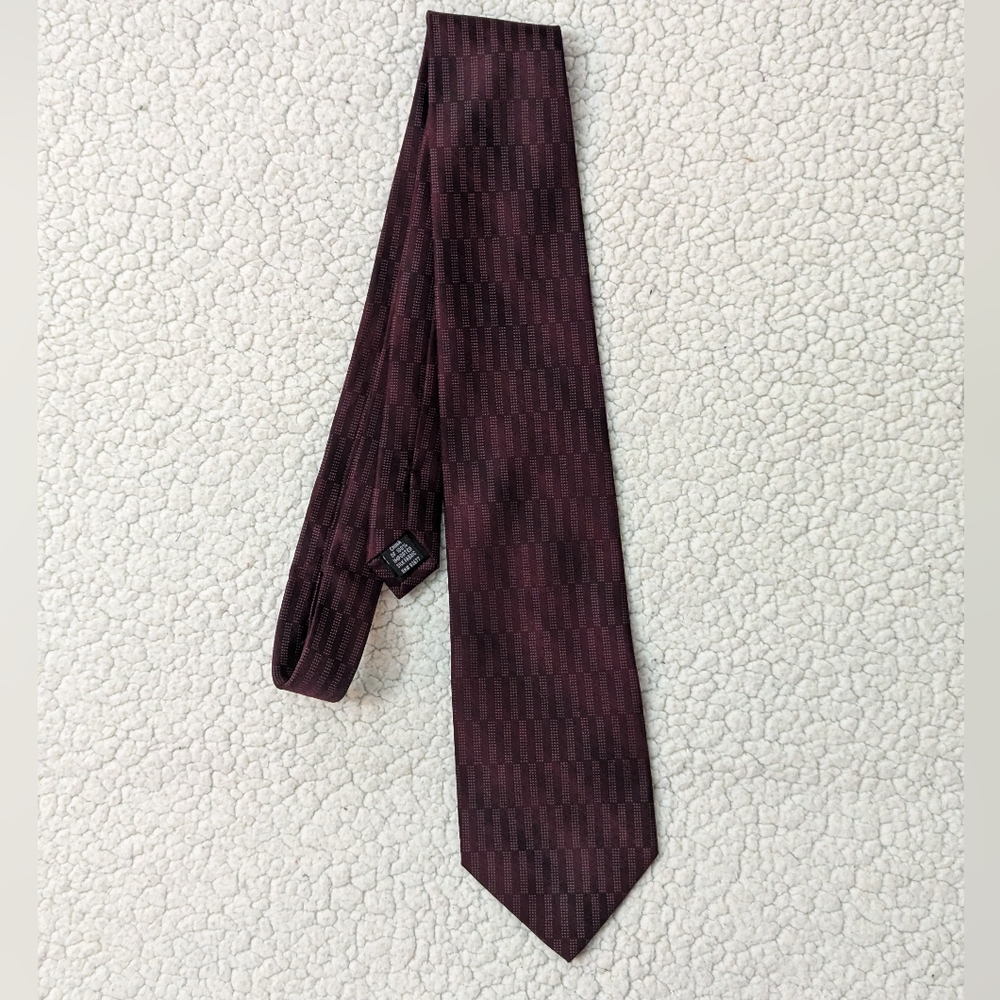 DKNY Dark Red Checkered Tie